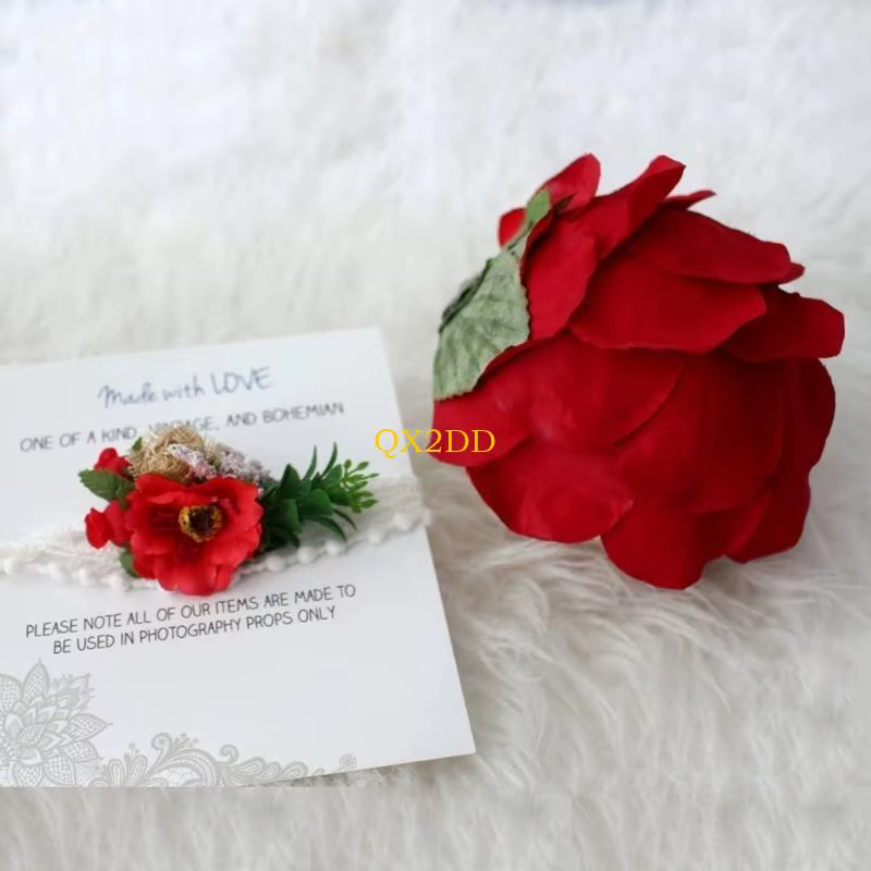QX2D Diadema floral para fotos de recién nacido – Bebé niña