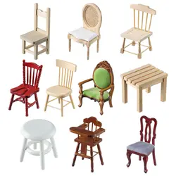 Silla de casa muñecas 1:12 sofá taburete miniatura