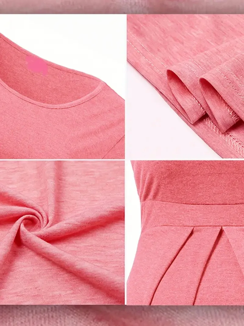 Camiseta de lactancia manga corta suave para embarazadas – Rojo sandía - imagen 5