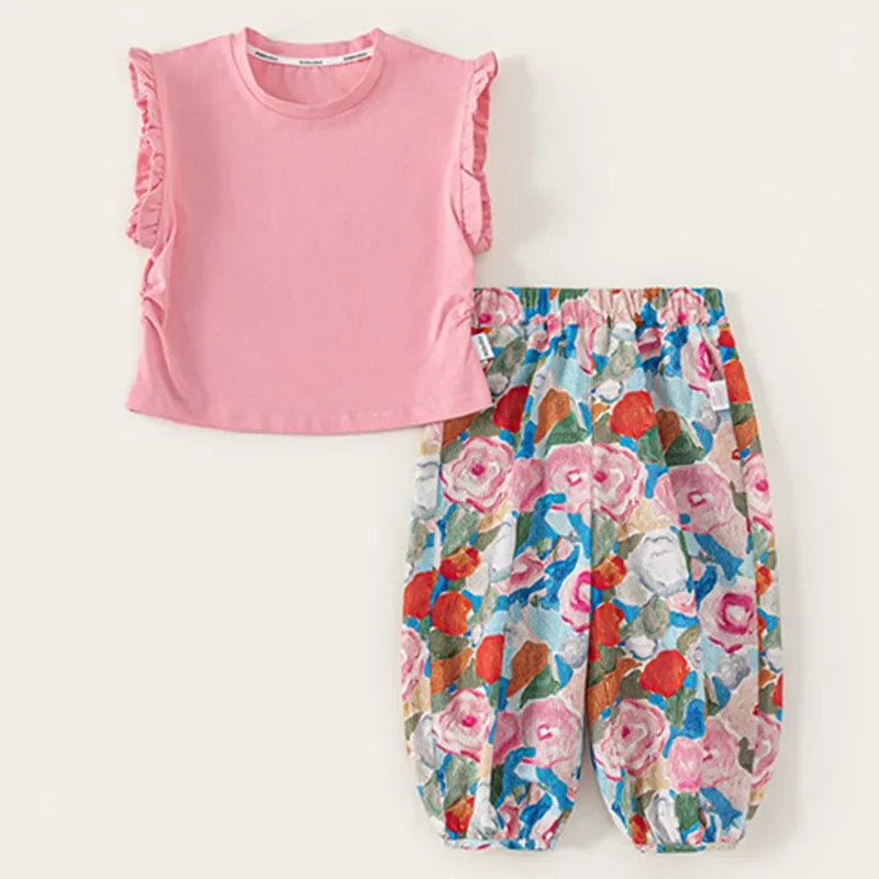 Conjunto de verano para bebé – Estampado floral sin mangas - imagen 4
