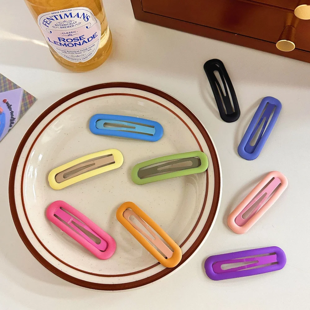 3 unids/set de horquillas ovaladas grandes y coloridas, pasador de Metal BB, pinzas para el cabello para niños, niñas, alfileres a presión, herramientas de peinado para mujeres - imagen 4