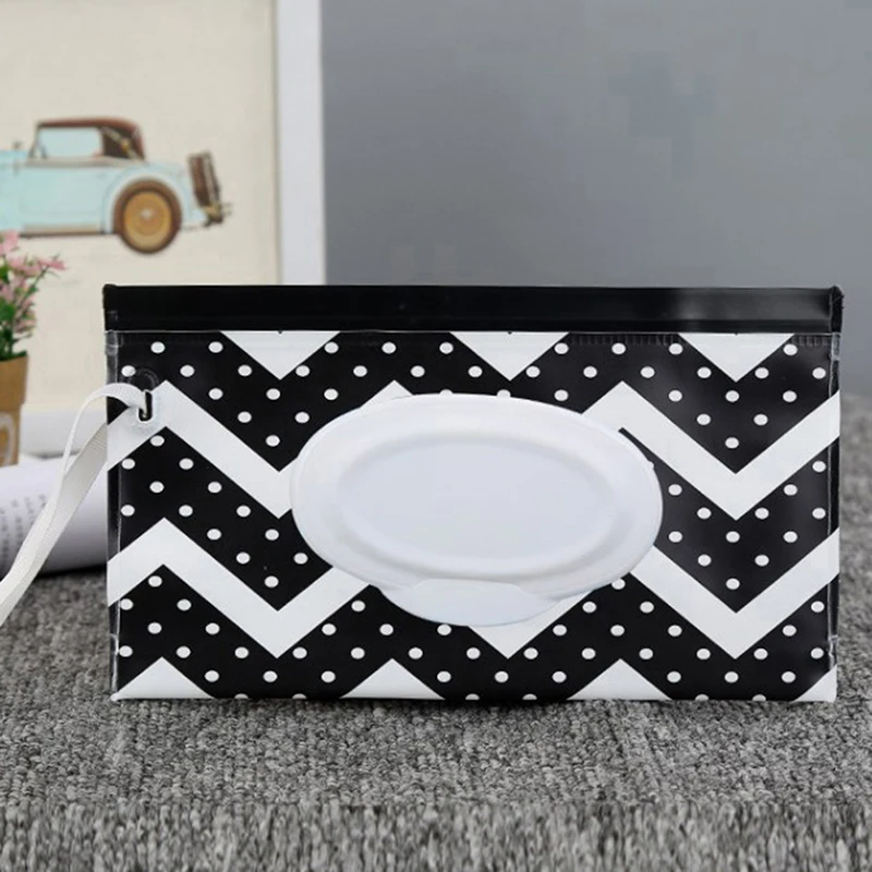 Bolsa de toallitas húmedas EVA para bebé, bolsa de toallitas húmedas recargable con correa a presión, caja de pañuelos con tapa, accesorio útil para cochecito de bebé al aire libre - imagen 4