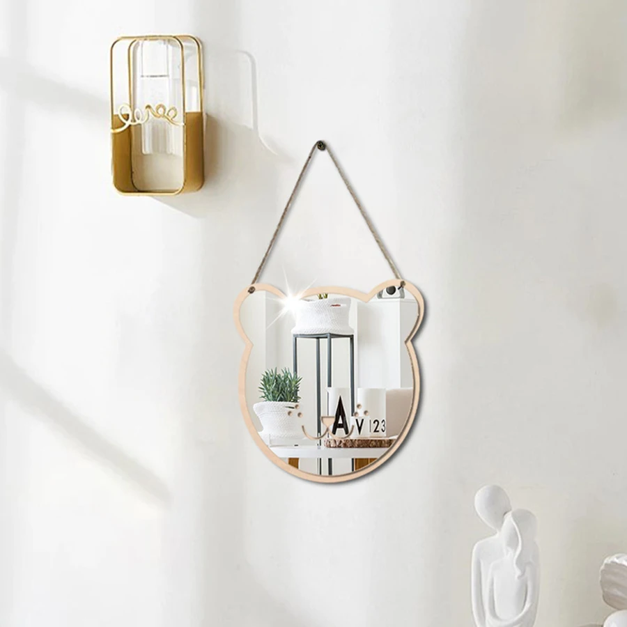 Pegatinas de pared de espejo para el hogar estilo Ins, pegatinas de pared de espejo creativas con forma de Animal, espejos de decoración de pared de dibujos animados para habitación de niños - imagen 3