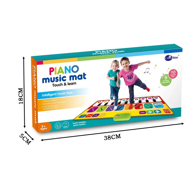 Estera de música de Piano para niños, alfombrilla de música para pies de bebé, iluminación de Educación Temprana, estera de baile de música electrónica, juguetes, accesorios para bebés - imagen 5