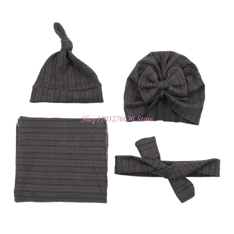 R6FD recién nacido sólido receptor recibiendo envoltura bebé recién nacido- con sombrero banda para cabeza - imagen 2