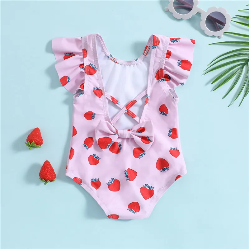 Traje de baño bebé niña una pieza estampado frutas veraniego ligero - imagen 3