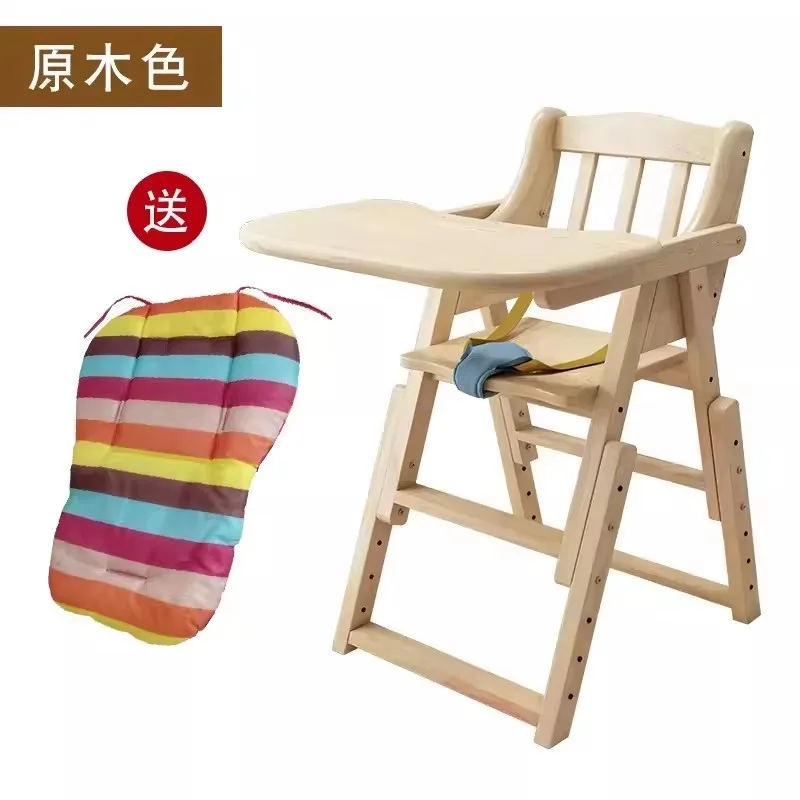 Strolex Silla de comedor para bebé, silla de mesa de comedor para niños, portátil, plegable, silla multifuncional con respaldo de madera maciza para bebé - imagen 5