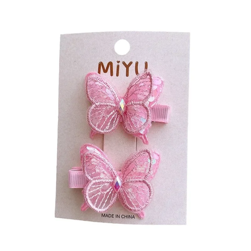 2 unids/set de horquillas de mariposa bonitas para niños, dulces lentejuelas, flequillo de mariposa, Clip LATERAL, pasador para el cabello, tocado para niña pequeña, accesorios para el cabello - imagen 5