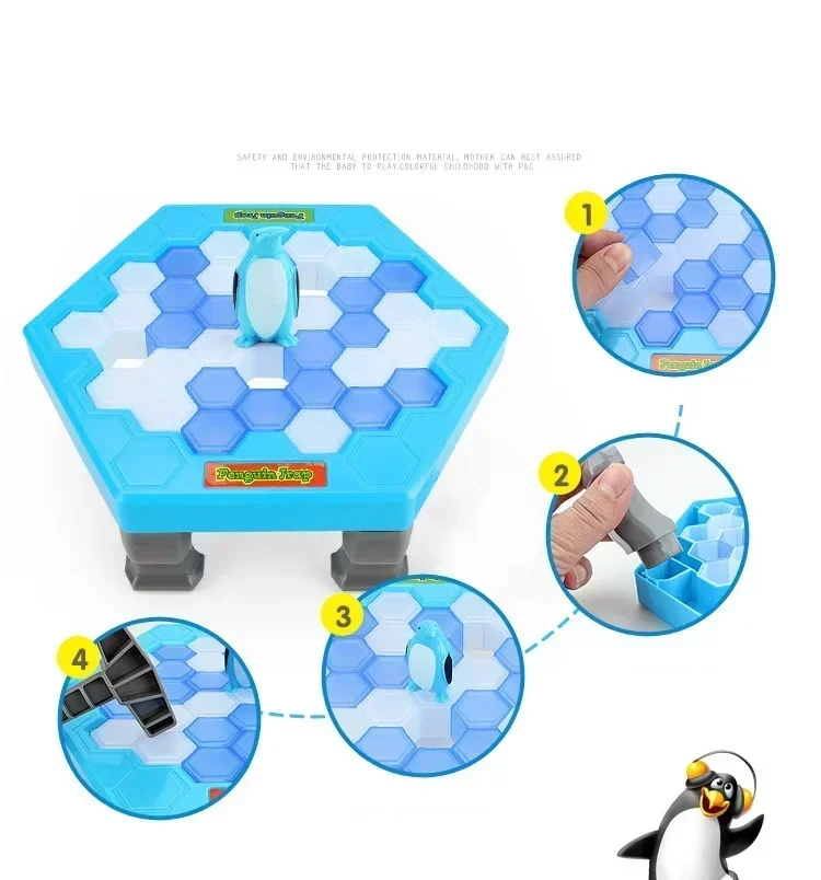 ¡CALIENTE! Mini trampa de pingüinos para padres e hijos, entretenimiento interactivo, juego de mesa interior, juguetes para chico, rompecabezas familiar, bloque de hielo, guardar pingüino - imagen 2