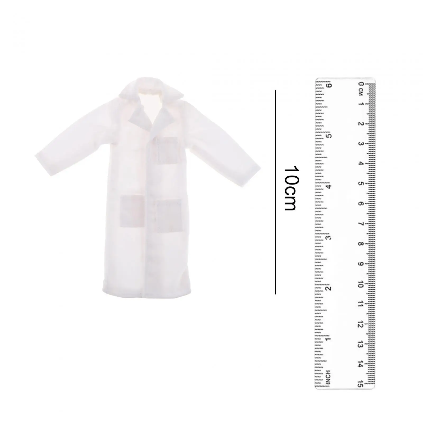 1/12 Scale White Coat Miniature Doll White Coat Stylish Gifts Doll Clothing