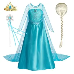 Vestido Elsa Frozen para niñas – Disfraz de princesa con capa larga