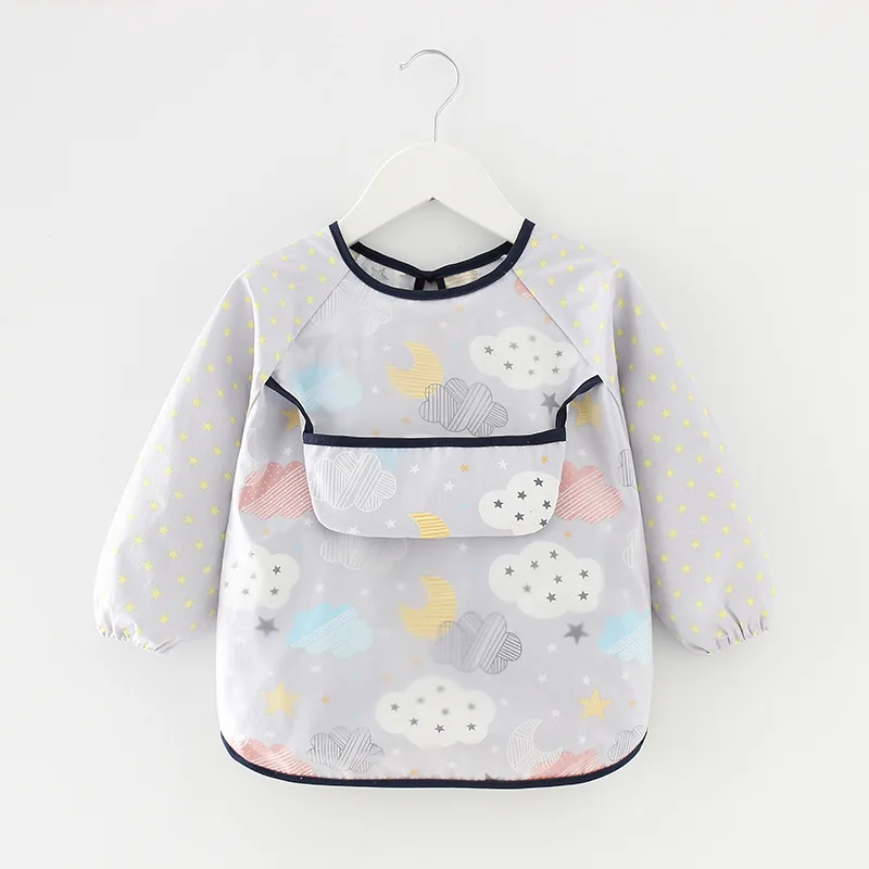 Baberos para bebé recién nacido de 0 a 2 años, blusa impermeable de manga larga, vendaje inverso, ropa para comer infantil, delantal, babero, ropa protectora - imagen 4