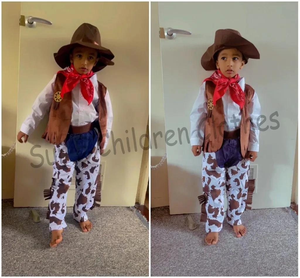 Disfraz vaquero infantil con sombrero y pañuelo - imagen 4