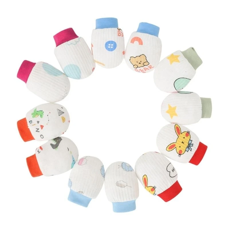 M76C 2 pares guantes protección para algodón suave para bebés recién nacidos, juego fundas para los pies, - imagen 4