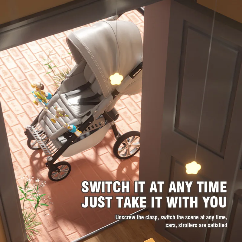 Cochecito de bebé de juguete, cuna móvil para bebé, campana para cama de bebé, sonajero, juguetes para bebé de 0 a 36 meses, juguetes colgantes con forma de Animal de abeja móvil para bebé - imagen 2