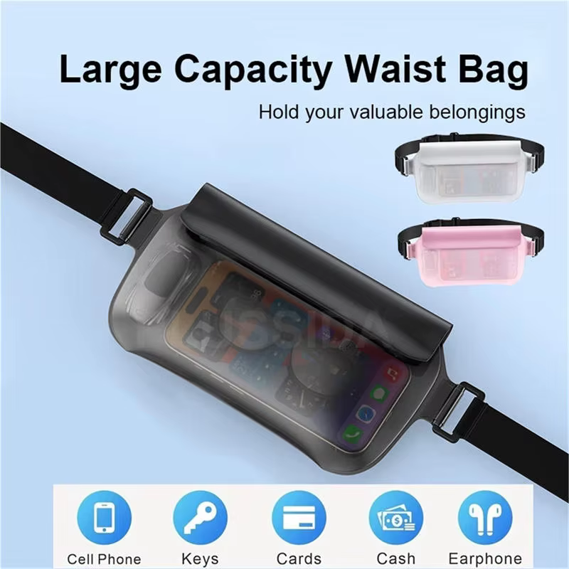 Bolsa impermeable para móvil con pantalla táctil ajustable de cintura