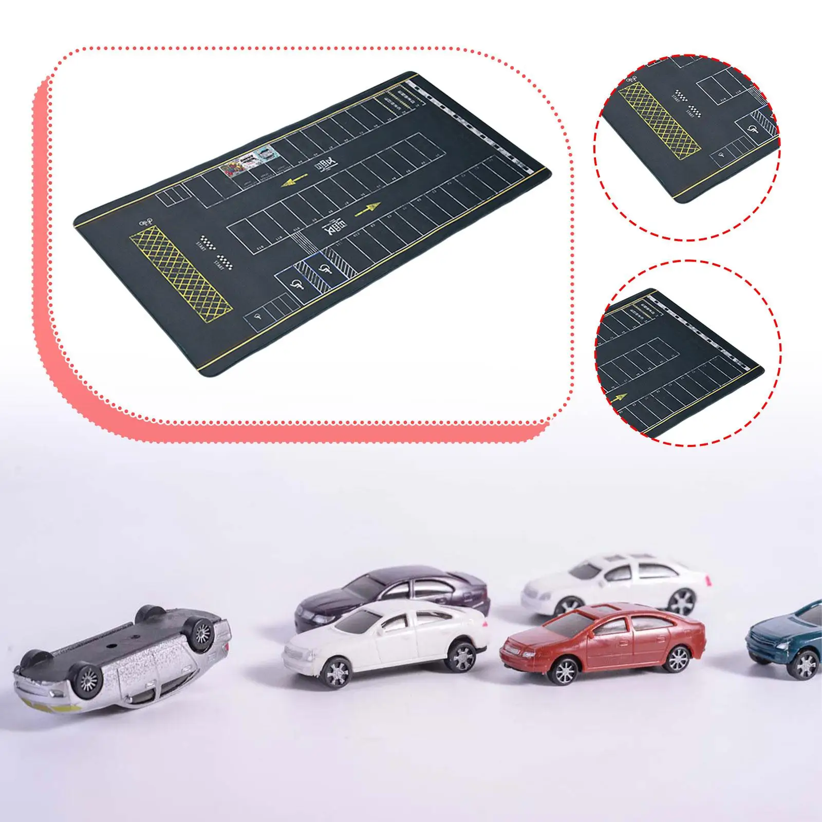 1:64 Scale Underground Garage Parking Mini Model Car Garage Scene Mat Collectible Gift Desktop Vehicle Scene Display