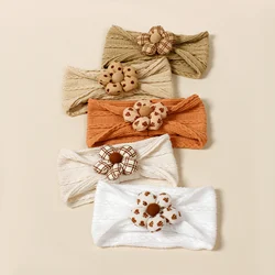 Diademas elásticas de nailon para bebé – Flores y nudo con jacquard