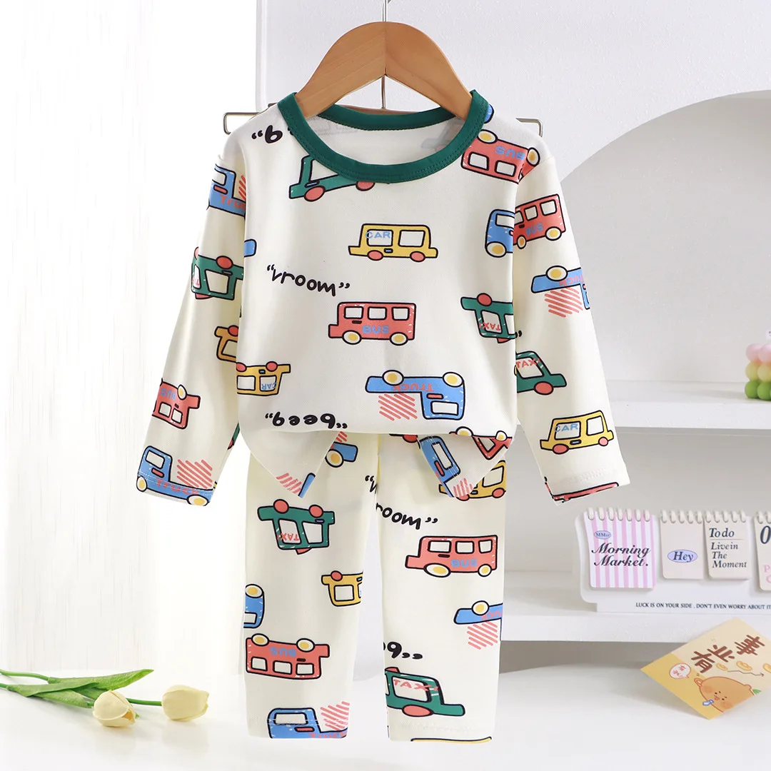 Conjuntos de pijamas navideños de tacto suave para niños, pantalones de manga larga Unisex de Año Nuevo, ropa de dormir adecuada para dormir nocturno suave para niños y niñas - imagen 4