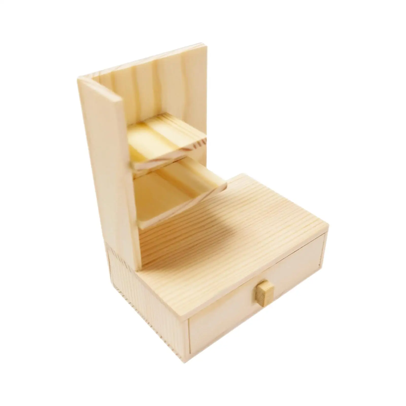 Dolls House Furniture Simulation Cabinet Shelf Toy Decoration Wood 1:12 Scale Dollhouse Cabinet with Drawer Dollhouse Bookshelf
