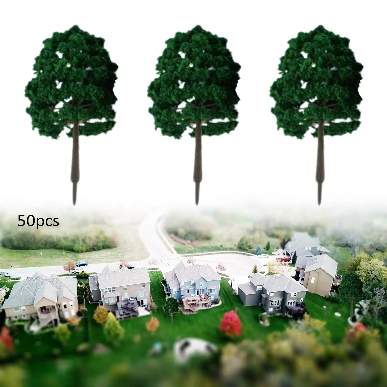 50x 1/100 Scale Model Trees Train Trees Railroad Scenery for Diorama Layout