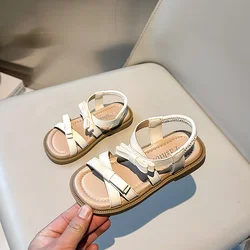 Sandalias verano niña lazo - Suela blanda y antideslizante
