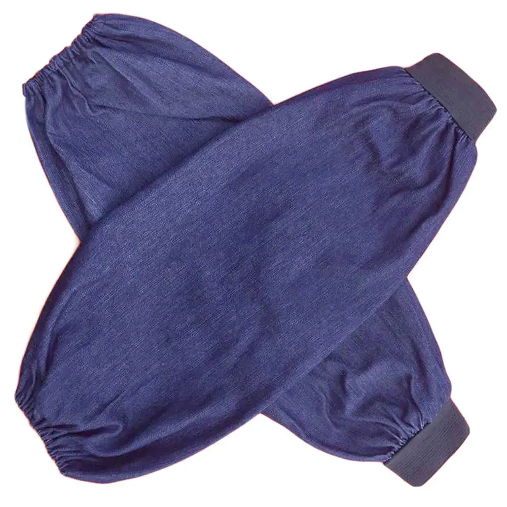 Mangas protectoras de brazo alargadas para soldador, mangas de brazo de soldadura azul vaquero, mangas de trabajo, protección térmica resistente a cortes, 1 par - imagen 3