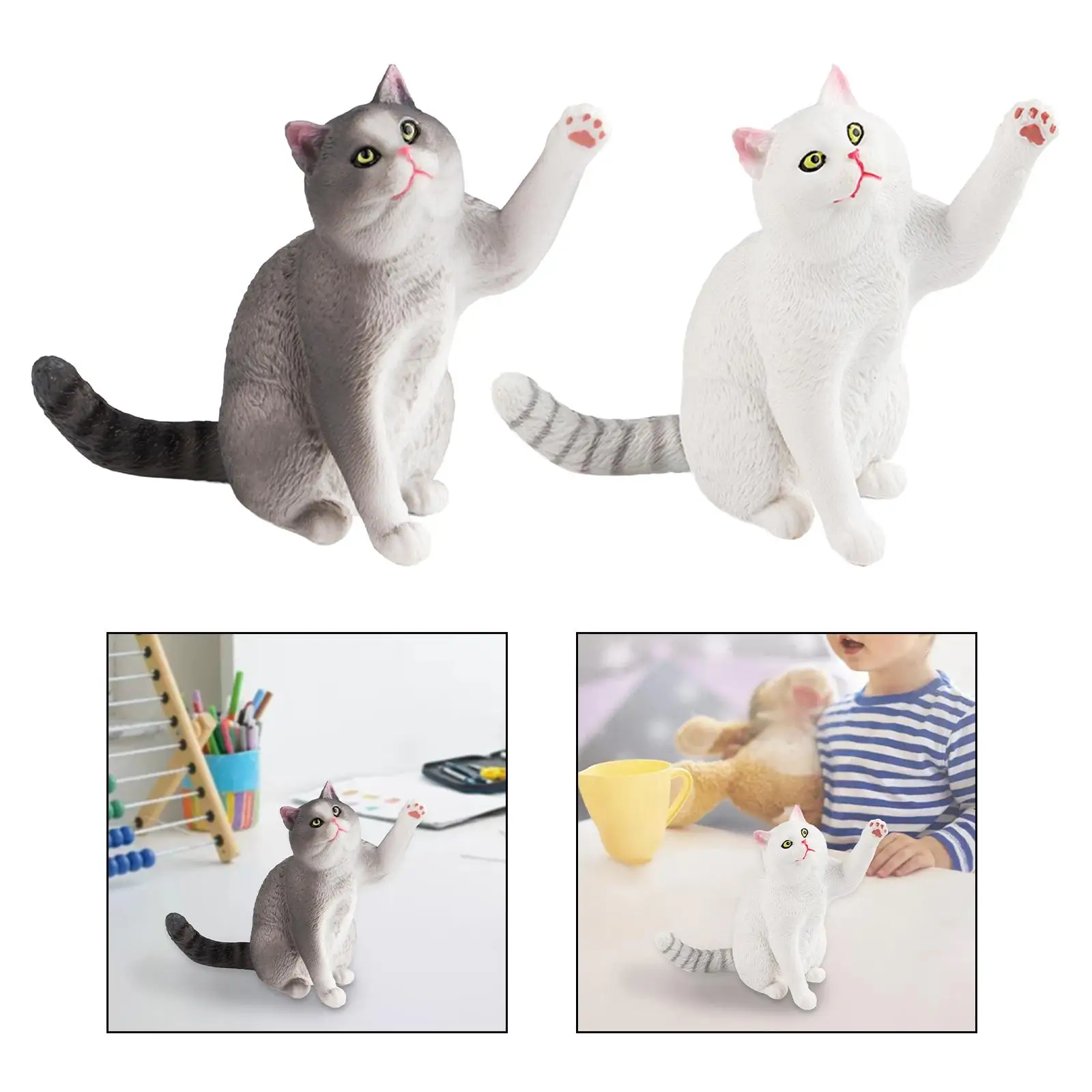 Realistic Cat Animal Figure Model Miniature Animal Toy Desktop Decoration Toy for Toddlers Age 5 6 7 8 Years Old Kids Boys Gifts