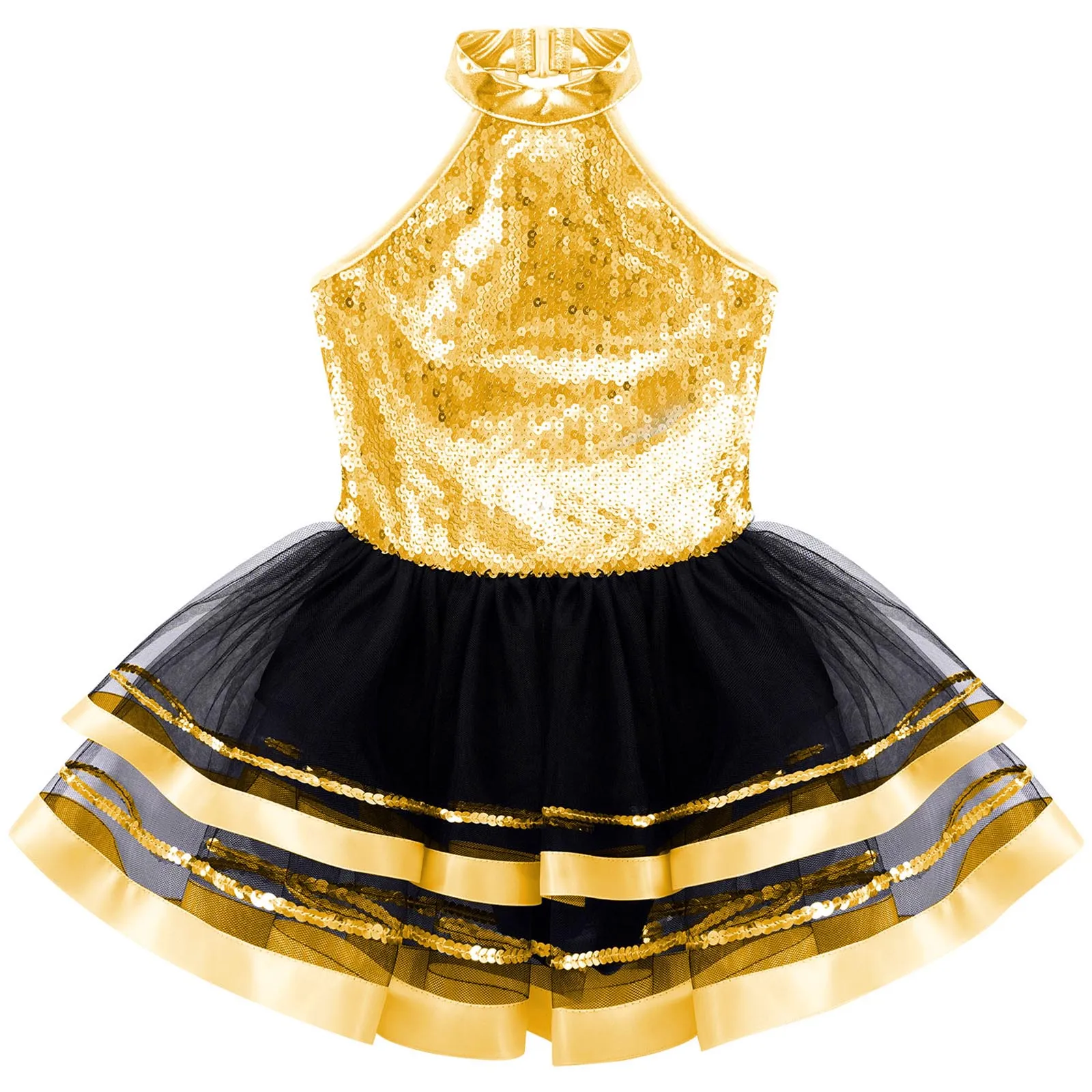 Vestido tutú de ballet con lentejuelas para niñas, de actuación