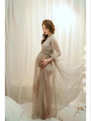 Vestido de gasa con encaje para sesión de fotos newborn