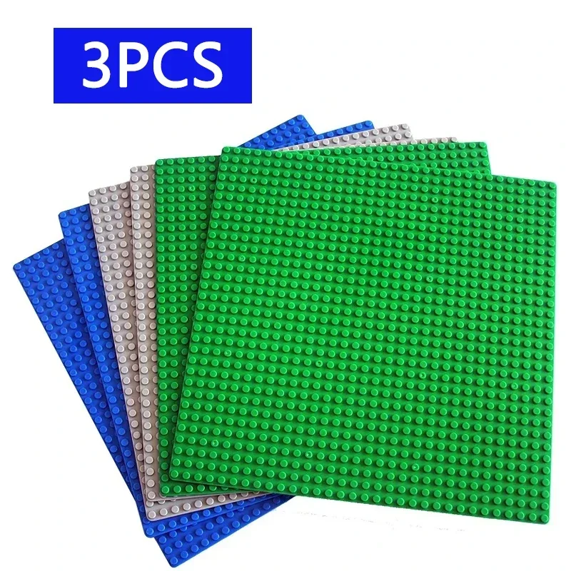 Placa Base de bloques de 3 uds., 32x32, 32x16 puntos, placa Base, bloques de construcción clásicos, piezas MOC para figuras de ciudad, juguete para niños