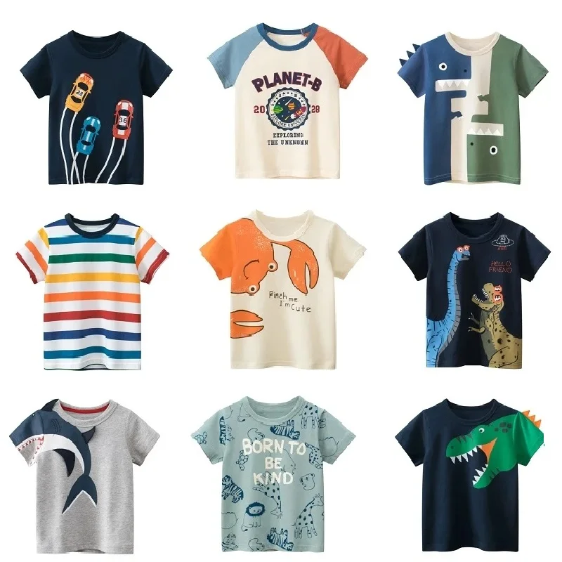 Camiseta manga corta de algodón para niños – Con dibujos alegres