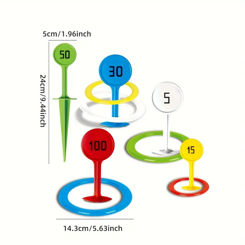 Anillo de lanzamiento al aire libre-8/4 Uds. Juegos de lanzamiento de PVC duraderos anillos flotantes gigantes para césped y playa equipo de actividades de construcción para adultos/niños - imagen 3