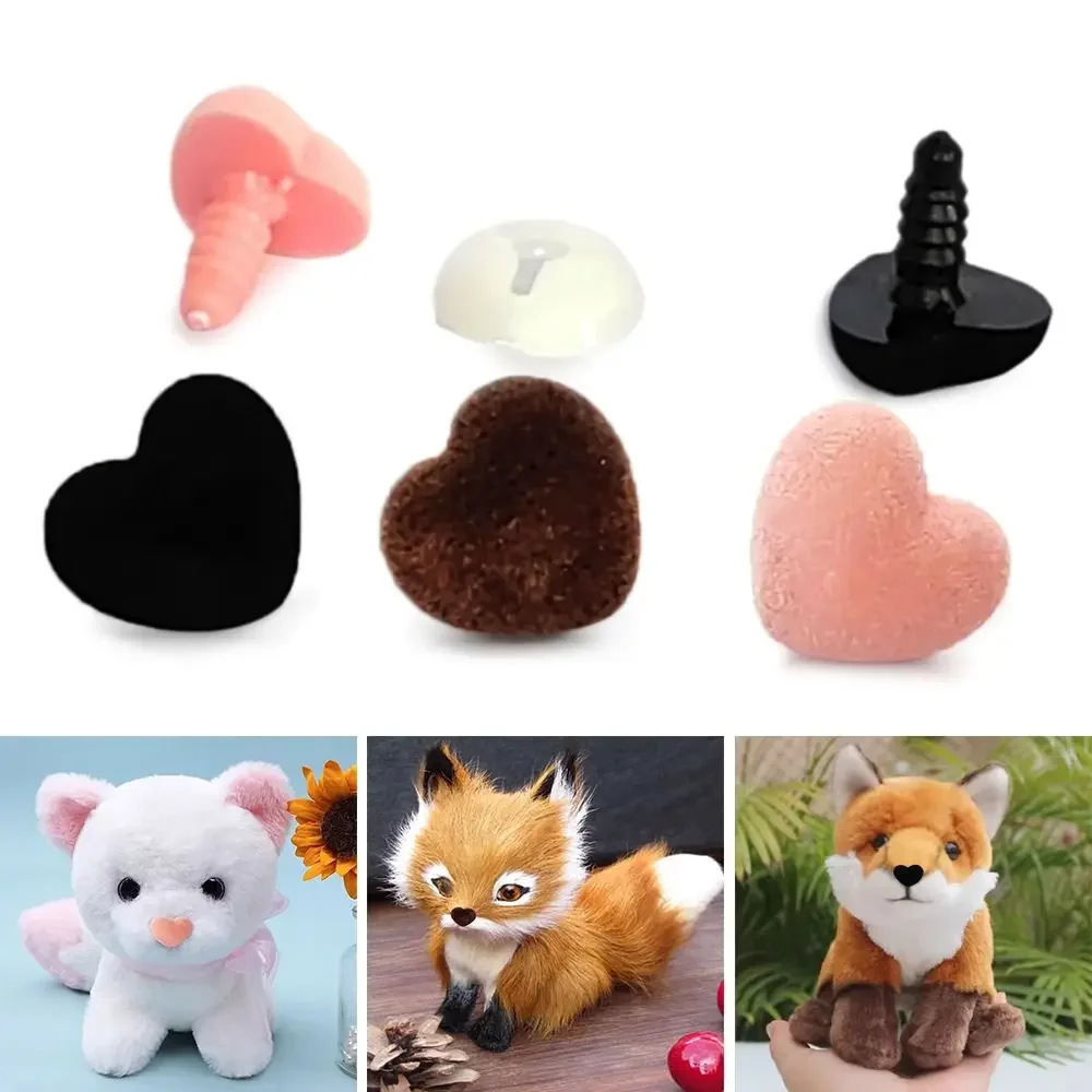 10 Uds 2024 12mm 15mm 18mm botones triangulares de nariz de oso accesorios para muñecas piezas de seguridad herramienta de bricolaje narices de amor - imagen 2