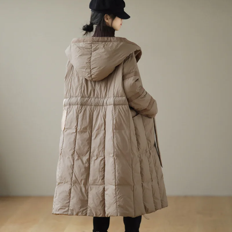 Abrigos de maternidad de invierno de buena calidad, abrigo largo X de talla grande para embarazo, ropa de abrigo gruesa y holgada con capucha para mujer embarazada - imagen 2