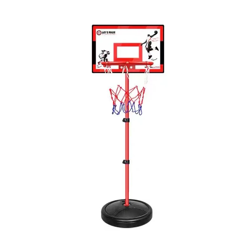 Canasta de baloncesto infantil ajustable con soporte azul - imagen 4
