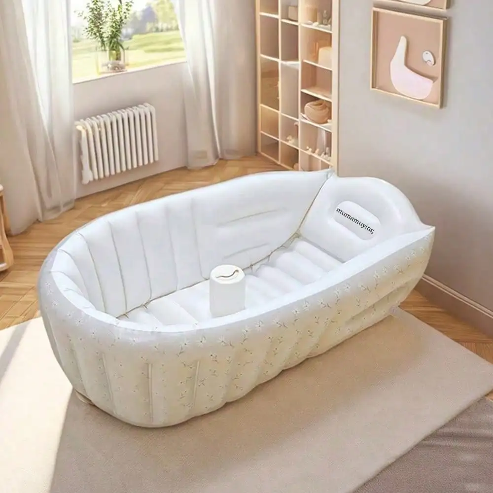 Bañera inflable portátil con soporte dorsal para bebé - imagen 5