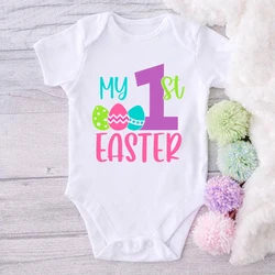 Mi primera Pascua, ropa infantil de manga corta para bebés, niños y niñas, mono de verano, pelele informal de moda, el mejor regalo para vacaciones del Día de Pascua