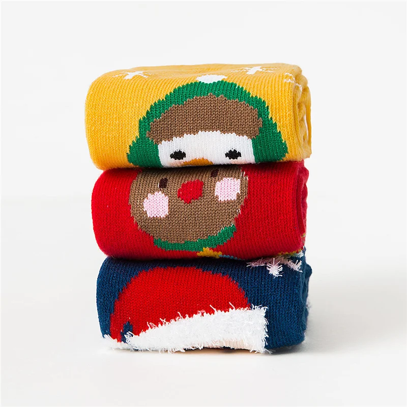 3 par/set Navidad niños niñas calcetín estampado Santa Claus alce Año nuevo calcetines para niños para niñas 1-12Y bebé niño calcetín regalo - imagen 5