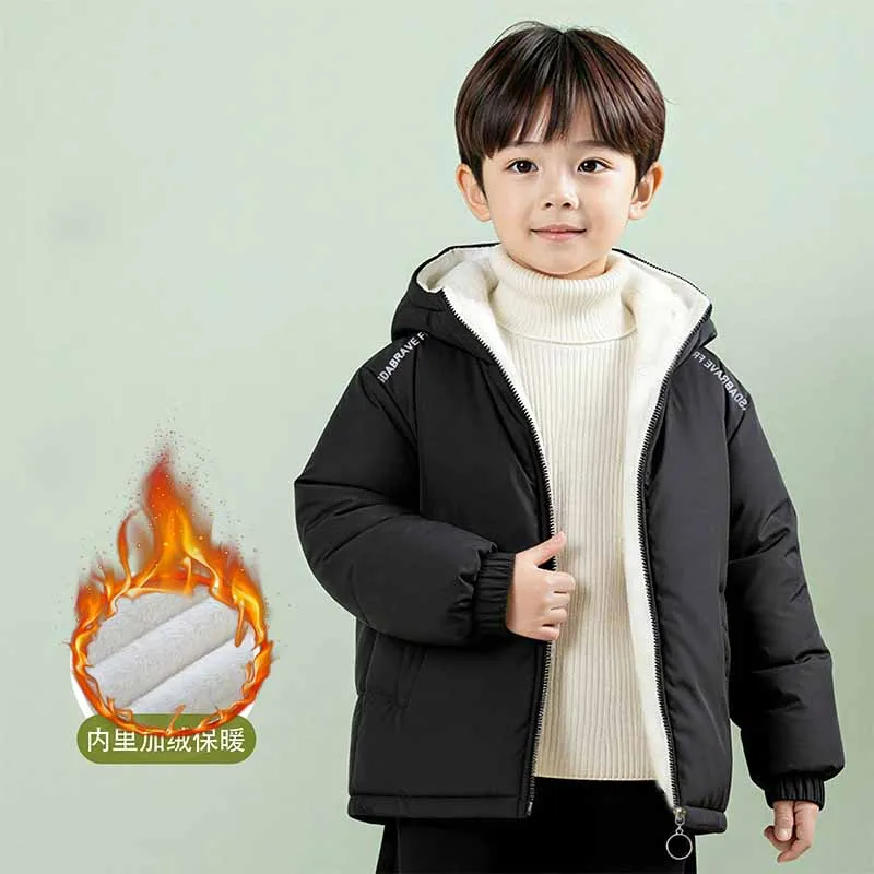 Parka de invierno para niño con forro polar y capucha ajustable - imagen 5