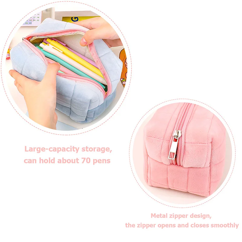 Estuche escolar de felpa para niñas – Diseño Kawaii - imagen 3