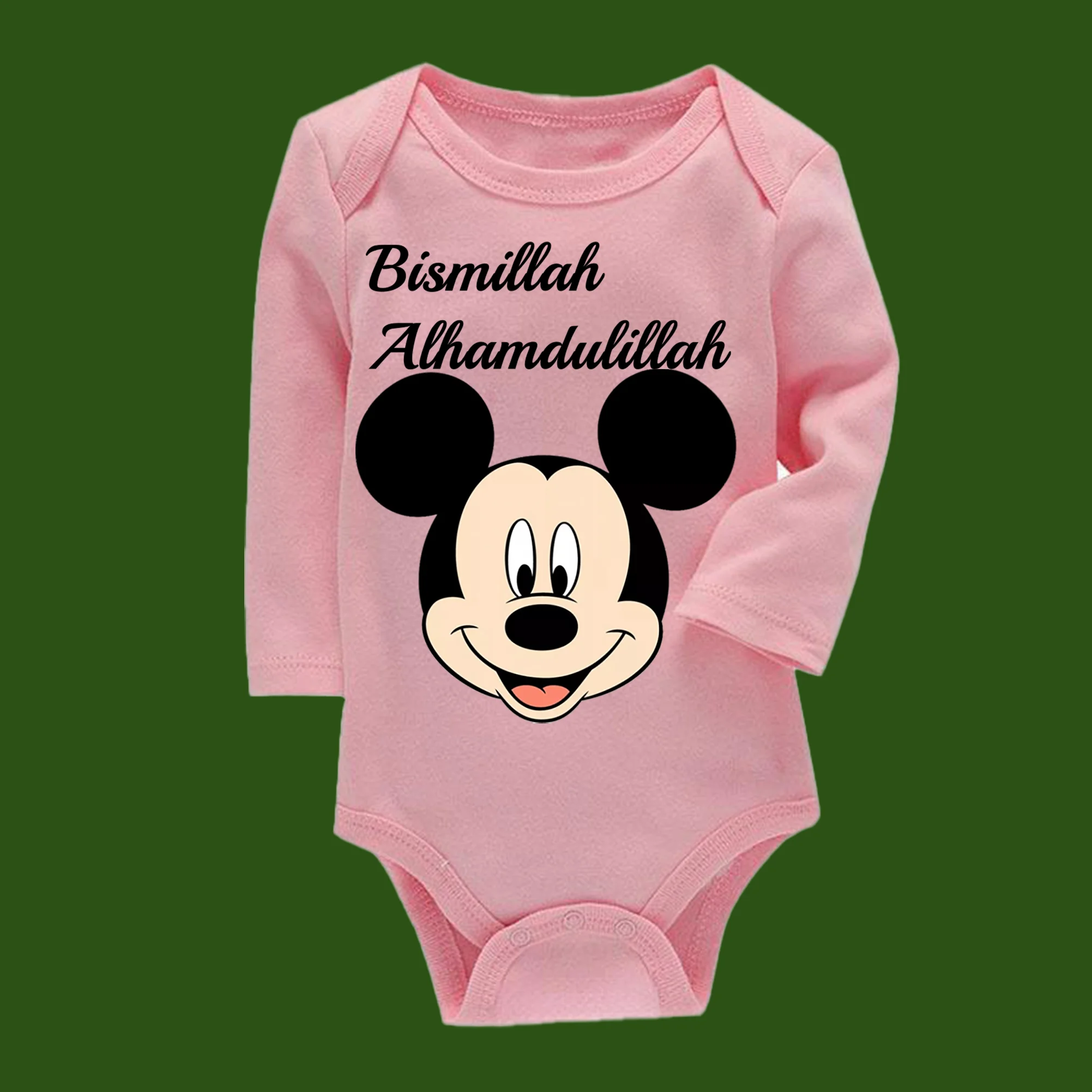 Monos para recién nacidos con estampado de Mickey Mouse, trajes para gatear de algodón puro para primavera y otoño, ropa para niños y niñas - imagen 2