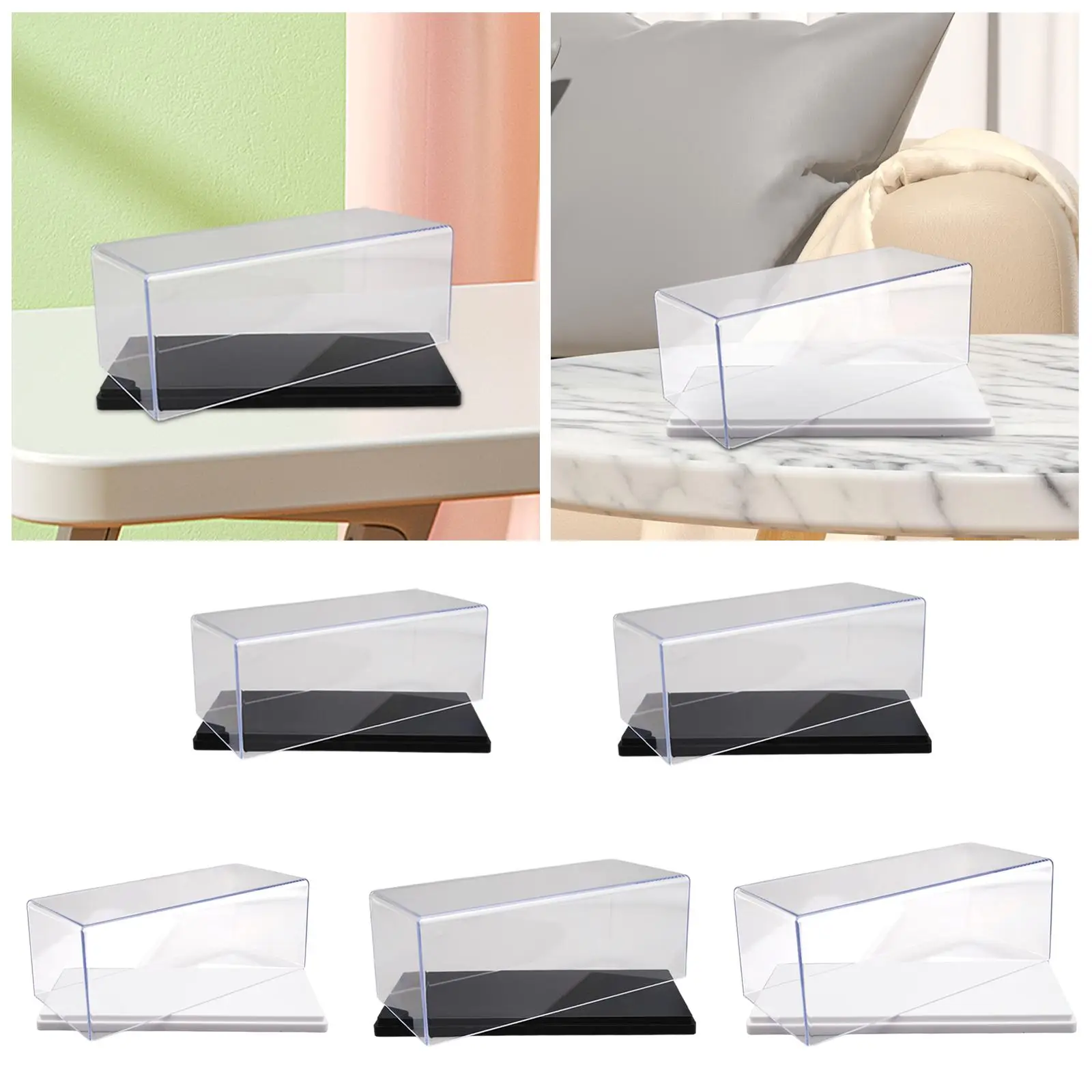 Clear Acrylic Display Case for 1:43 Model Cars Transparent Organizer Protection Storage for Arts Figure Collectible Car Model