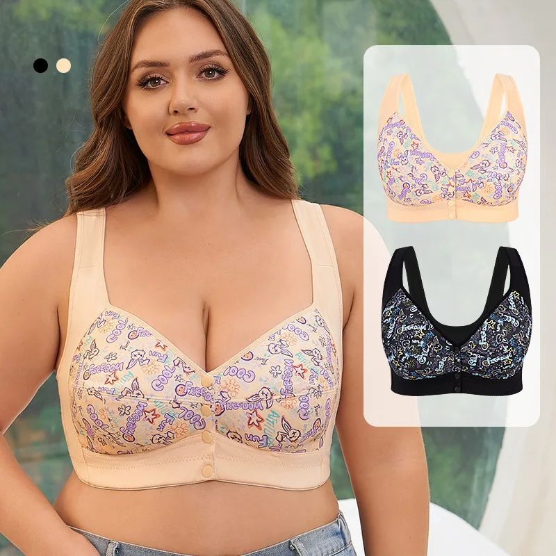 Copa A-G, sujetadores de maternidad de verano, chaleco con estampado Floral, talla grande europea americana, sin hebilla frontal de acero, sujetadores de lactancia - imagen 2