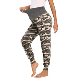 Pantalones premamá cintura alta elástica estilo británico talla grande