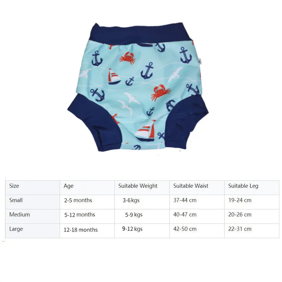 Eezkoala-pañal de natación a prueba de fugas para bebé recién nacido, pañales de baño de cintura alta, lavables, a prueba de sol, ropa de baño para bebé, pañales de tela - imagen 3