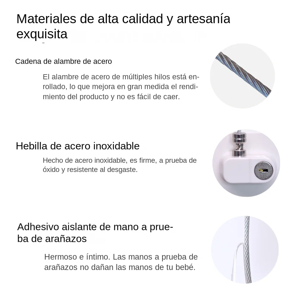 Cerradura de seguridad para niños, protección de Cable de acero inoxidable, cierre de puerta de refrigerador para el hogar, bloqueo de ventana de fijación fuerte - imagen 5