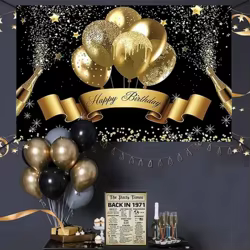 Telón dorado para fotozona cumpleaños infantil fondo