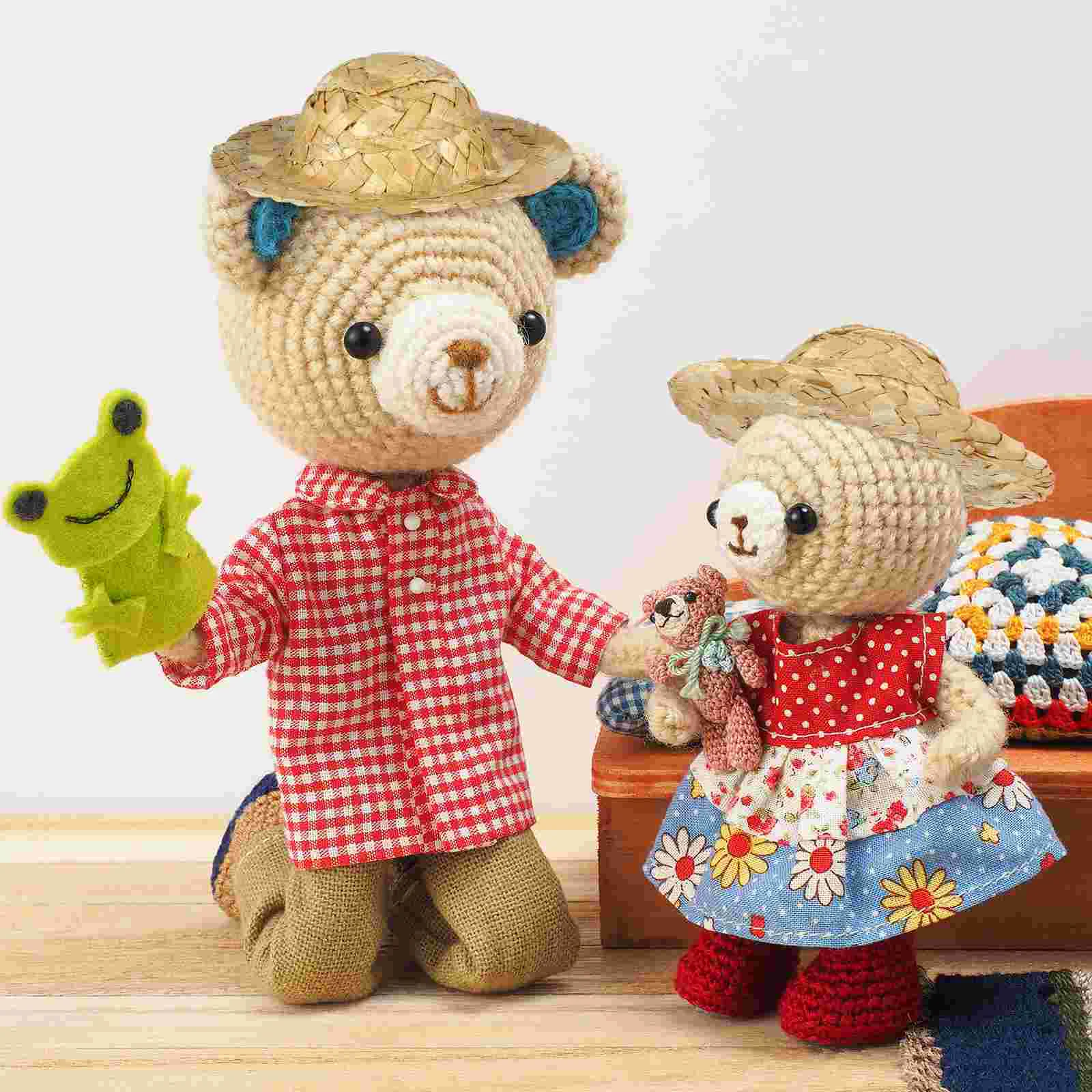 10 Uds. De muñecas para niñas, gorro artesanal para tejer sombreros tejidos, Mini hombre DIY - imagen 3