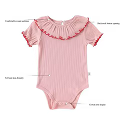 Body triangular algodón puro verano bebé niña cuello volantes